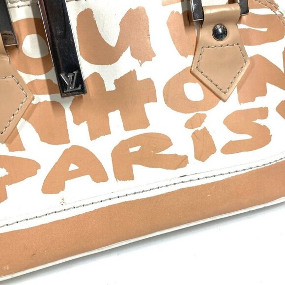 LOUIS VUITTON M92178 MonogramGraffiti Alma PM Hand Bag Leather Beige/White - Picture 9 of 15